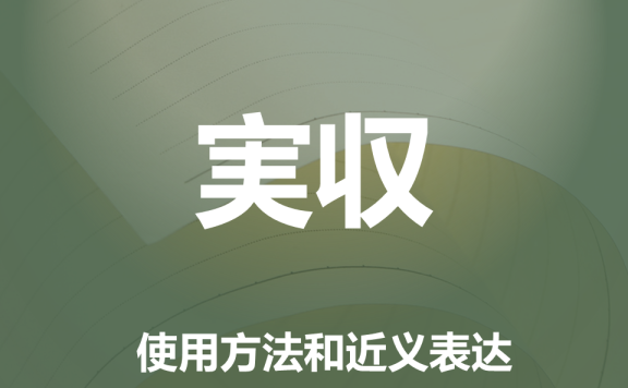 【附例文】【実収】的使用方法和近义表达